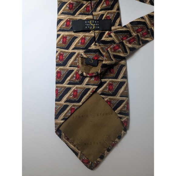 Robert Talbott Studio‎ Men's Necktie Tie 100%Silk 4"X60" Geometric Design Hand - Picture 3 of 7